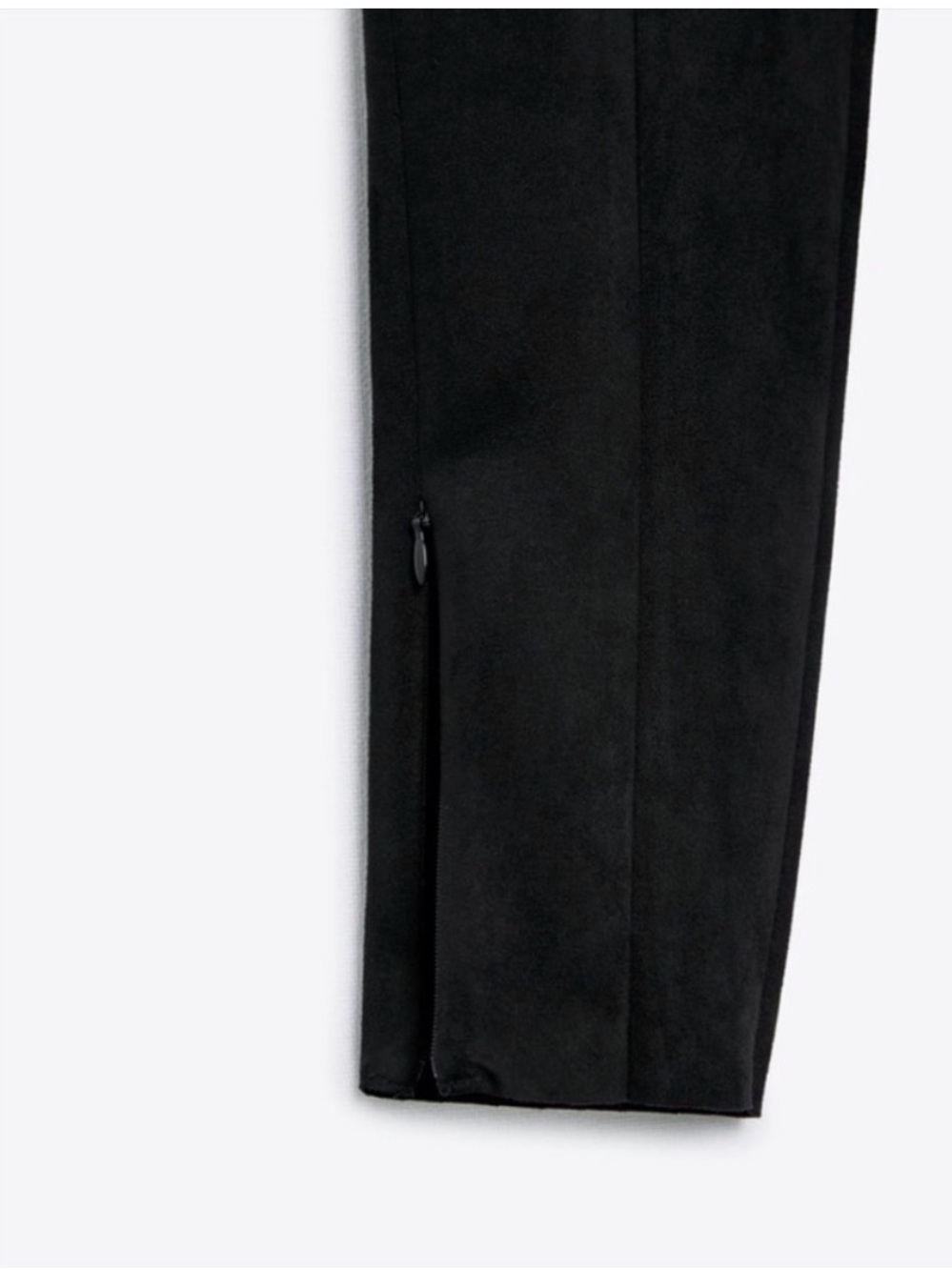 Zara Black High-Rise Skinny Sueded Ponte Pants, zippered ankle - Picture 3 of 14